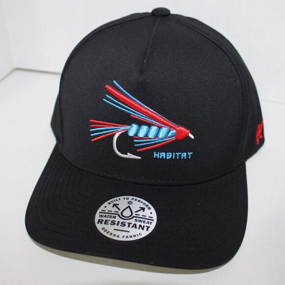 Hooey Habitat Black Trucker Hat Fishing Lure SKU: 6015T-BK Snapback NWT - Picture 1 of 11